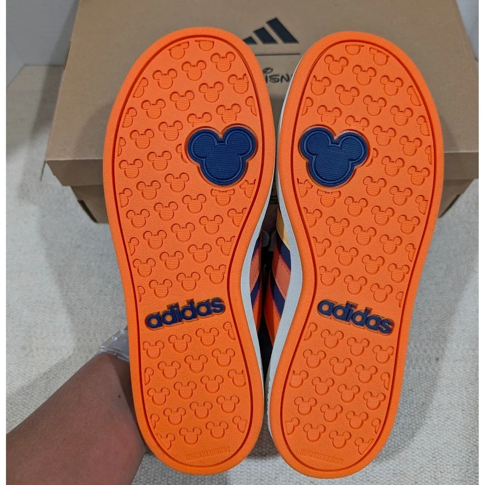 Adidas Disney Grand Court Mickey EL K Navy Orange Sneakers JS2345 Kids Size 5
